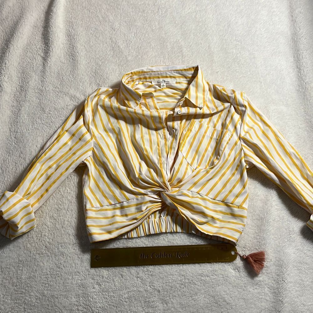 Cropped Button Down Top - image 1